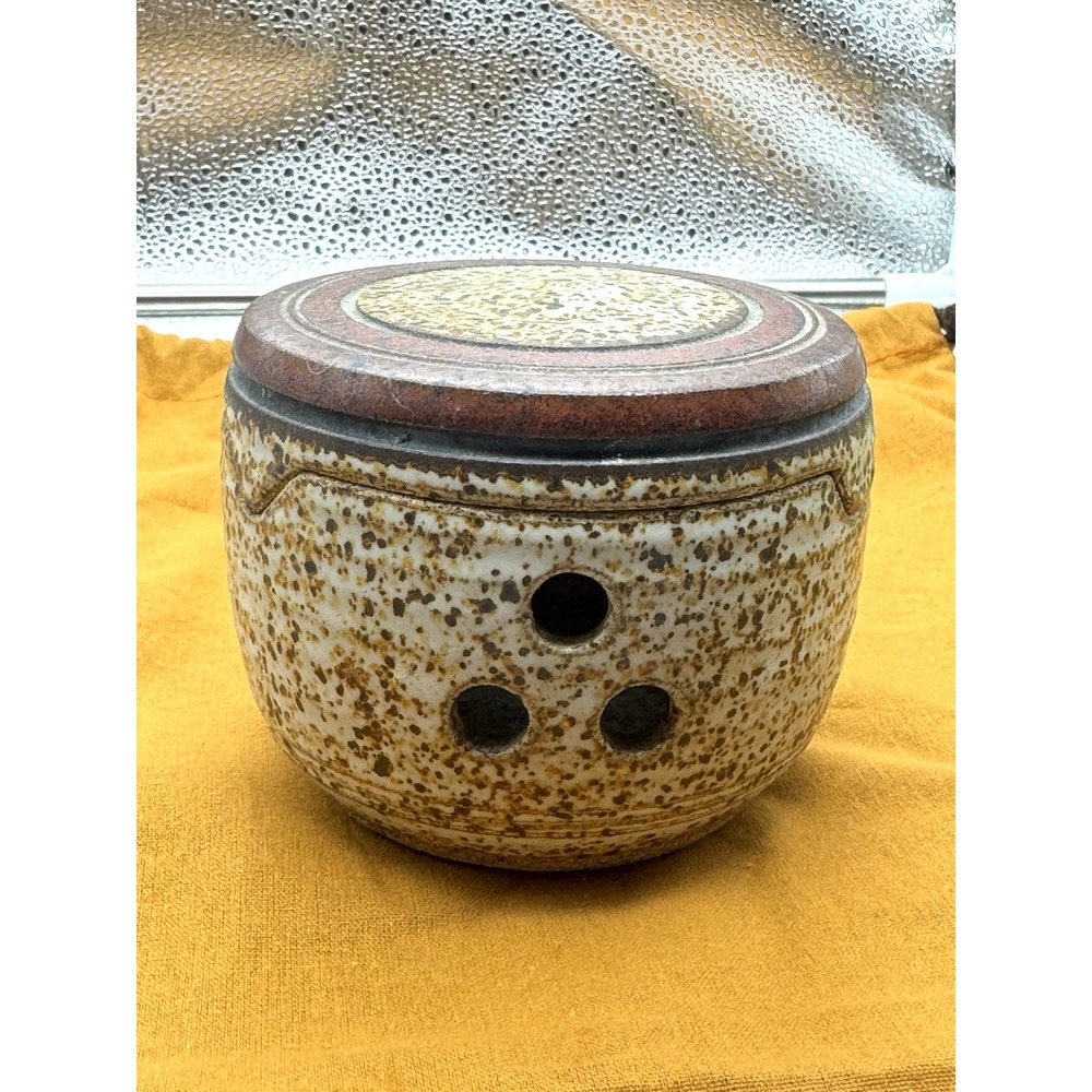 VTG 1970's J. Wells Studio Art Pottery French Style Stoneware Garlic Keeper Jar
